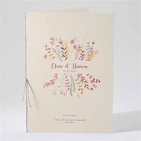 Livret de messe mariage élégance champêtre