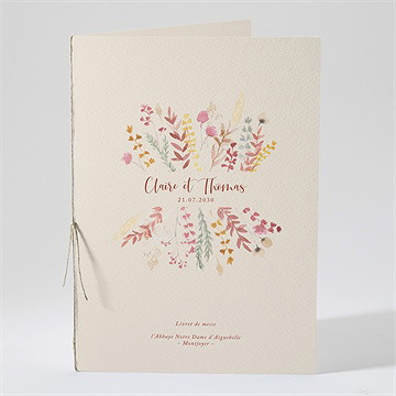 Livret de messe mariage élégance champêtre