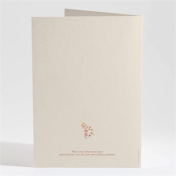 Livret de messe mariage élégance champêtre - Dos du livret