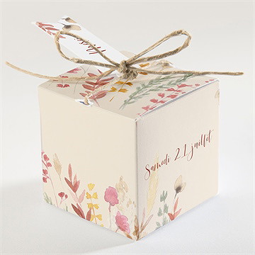Boîte de dragées mariage élégance champêtre - Dos de la boîte