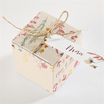 Boîte de dragées mariage élégance champêtre - Dessus de la boîte