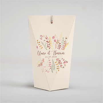 Boîte surprise mariage élégance champêtre - Dos de la boîte