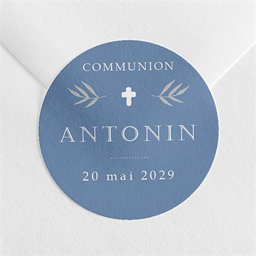 Sticker communion bleu myosotis