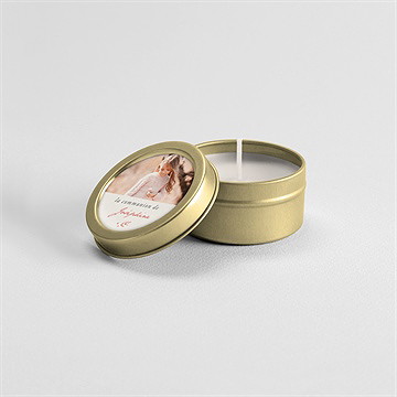 Bougie communion cuivré végétal - Mise en situation