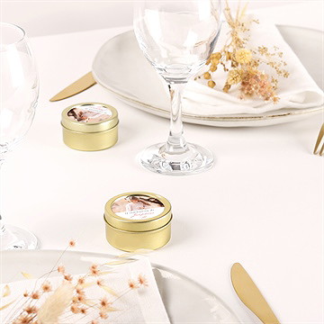 Bougie communion cuivré végétal - Mise en situation