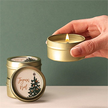 Bougie noël beau sapin - Bougie allumée
