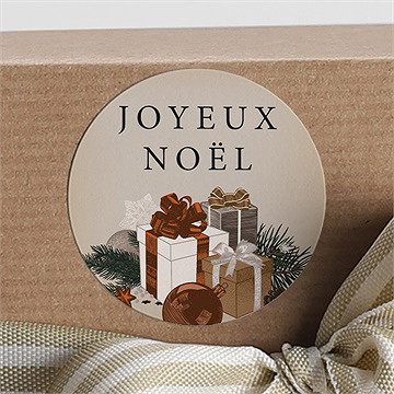 Stickers noël pile de cadeaux - Mise en situation