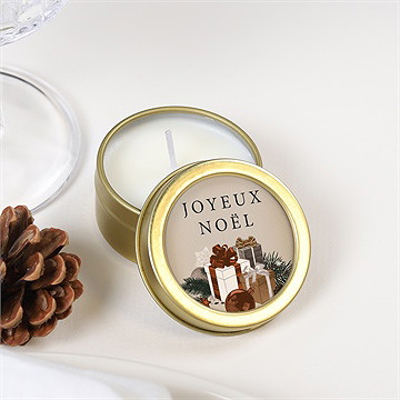Bougie noël pile de cadeaux - Mise en situation