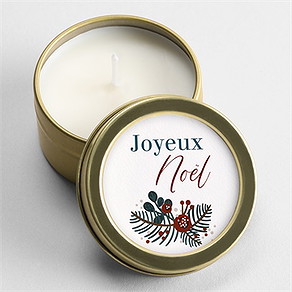 Bougie noël nature en fête