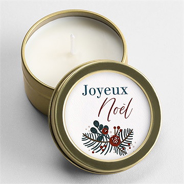 Bougie noël nature en fête