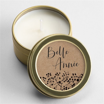 Bougie noël kraft festif