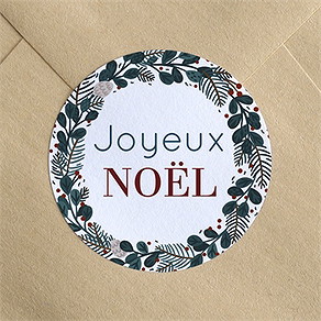 Stickers noël couronne joyeux noël