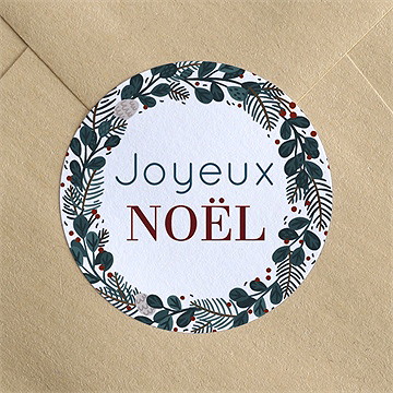 Stickers noël couronne joyeux noël