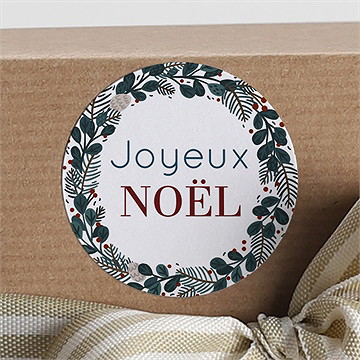 Stickers noël couronne joyeux noël - Mise en situation