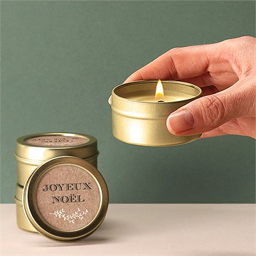 Bougie noël au coin du feu - Bougie allumée