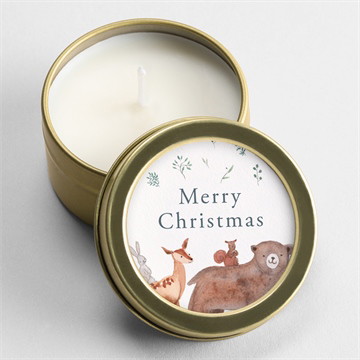 Bougie noël petits animaux d'hiver