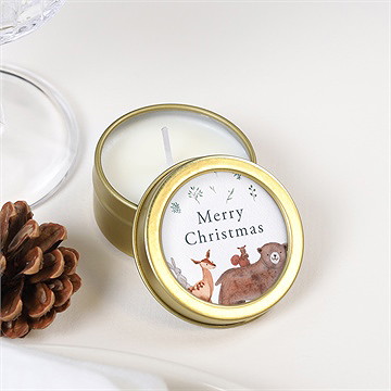 Bougie noël petits animaux d'hiver - Mise en situation