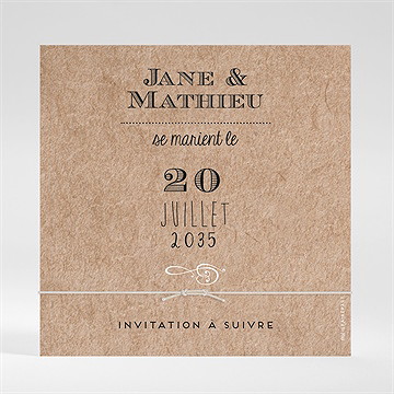 Save the Date mariage kraft en folie bracelet - Dos du save the date