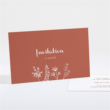 Carton d'invitation mariage fleurs d'automne