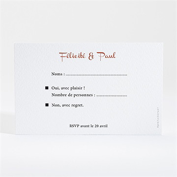 Carton réponse mariage fleurs d'automne - Dos du carton