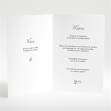 Menu mariage let's dream ! - Intérieur du menu