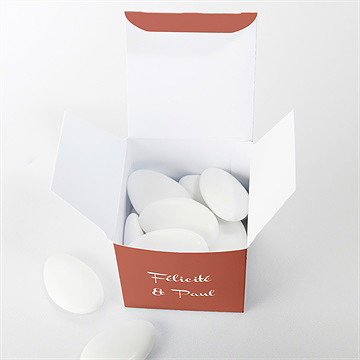 Boîte de dragées mariage fleurs d'automne - Intérieur de la boîte