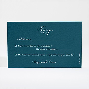 Carton réponse mariage tourbillon sentimental - Dos du carton