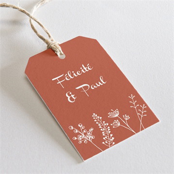 Etiquette mariage fleurs d'automne