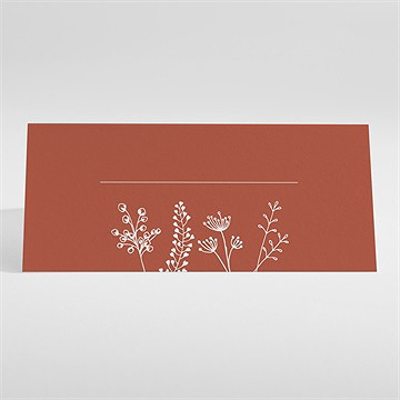 Marque-place mariage fleurs d'automne - Dos du marque-place