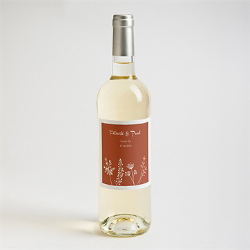 Etiquette de bouteille mariage fleurs d'automne - Mise en situation