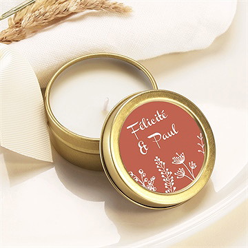 Bougie mariage fleurs d'automne