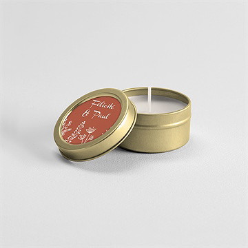 Bougie mariage fleurs d'automne - Mise en situation