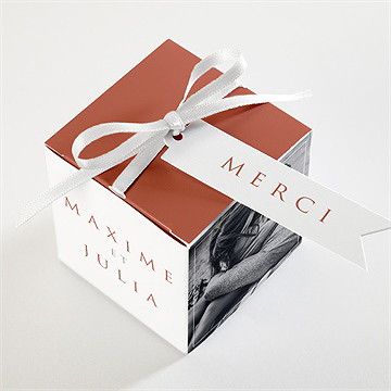 Boîte de dragées mariage love bracelet - Dessus de la boîte