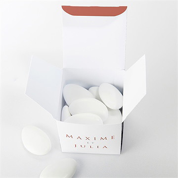 Boîte de dragées mariage love bracelet - Intérieur de la boîte