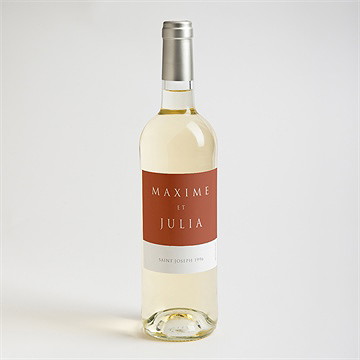 Etiquette de bouteille mariage love bracelet - Mise en situation