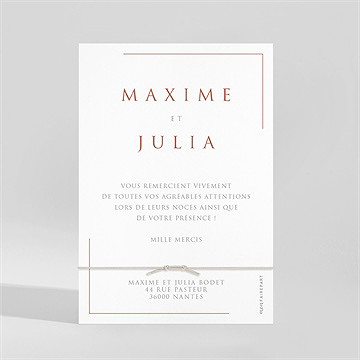 Remerciement mariage love bracelet - Dos du remerciement