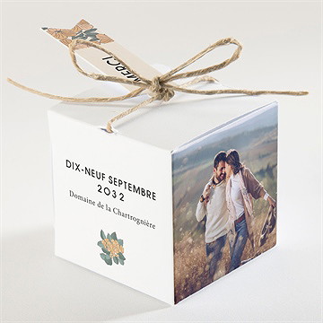 Boîte de dragées mariage lovely - Dos de la boîte