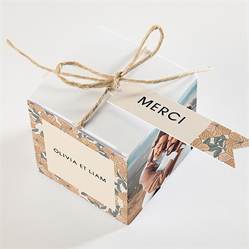 Boîte de dragées mariage lovely - Dessus de la boîte