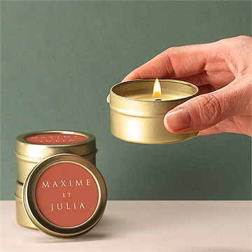 Bougie mariage love bracelet - Bougie allumée