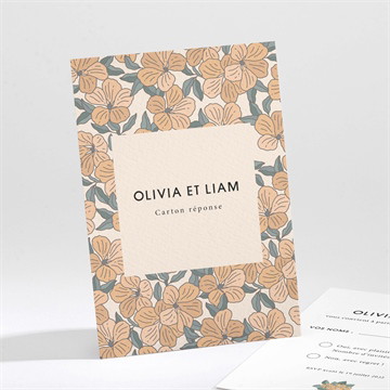 Carton réponse mariage lovely bracelet carré plié