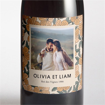 Etiquette de bouteille mariage lovely bracelet carré plié