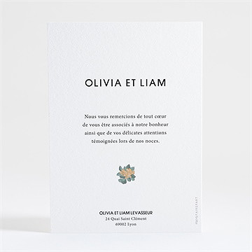 Remerciement mariage lovely - Dos de la carte