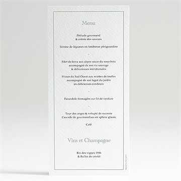 Menu mariage let love grow - Dos du menu