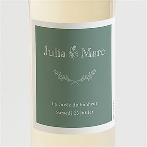 Etiquette de bouteille mariage let love grow