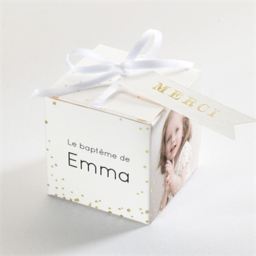 Boîte de dragées baptême petite chouchou