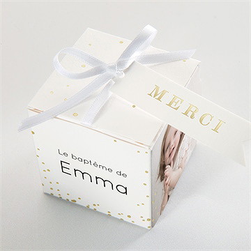 Boîte de dragées baptême petite chouchou - Dessus de la boîte