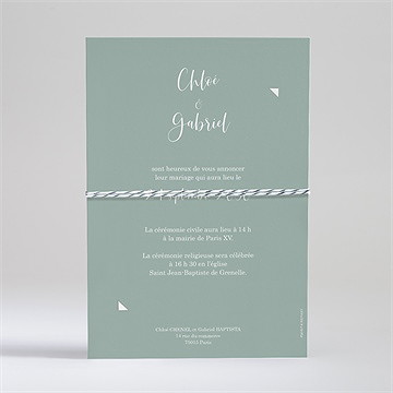 Faire-part mariage a l'unisson - Dos du faire-part