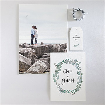 Faire-part mariage a l'unisson - Vue d'ensemble recto