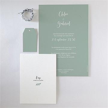 Faire-part mariage a l'unisson - Vue d'ensemble verso