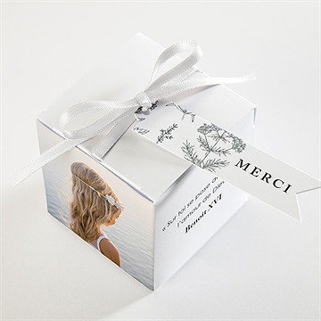 Boîte de dragées communion rayonnement - Dessus de la boîte